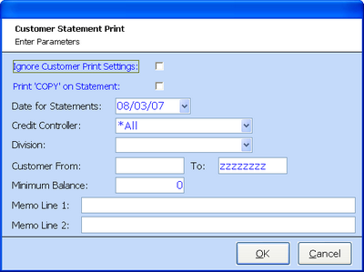 cust statements